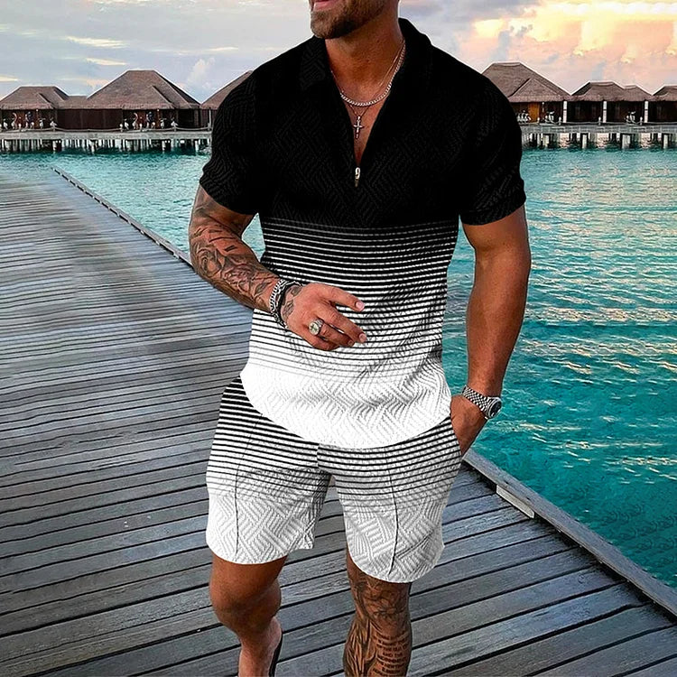 Nate | Darkness Polo Shirt & Shorts Set