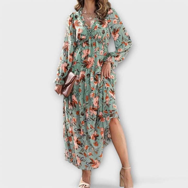 Eileen | Floral V-Neck Maxi Dress