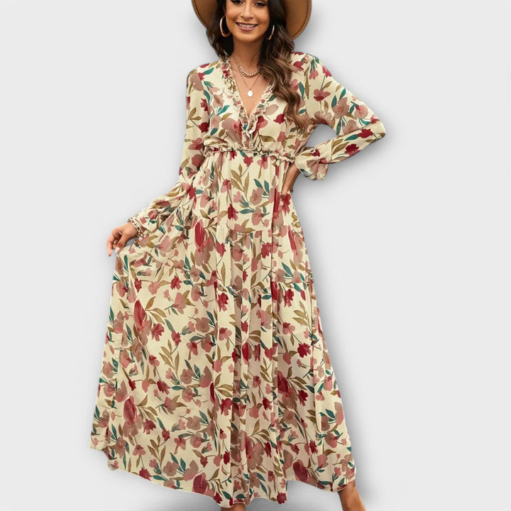 Eileen | Floral V-Neck Maxi Dress