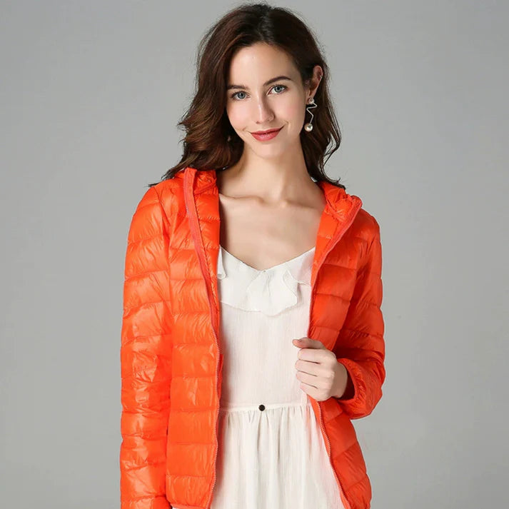 Diana | Padded Mid-Season Jacket - Orange