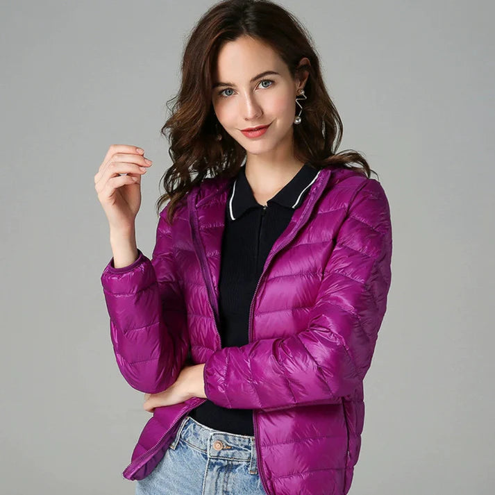 Diana | Padded Mid-Season Jacket - Purple