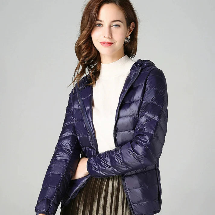 Diana | Padded Mid-Season Jacket - Dark Blue