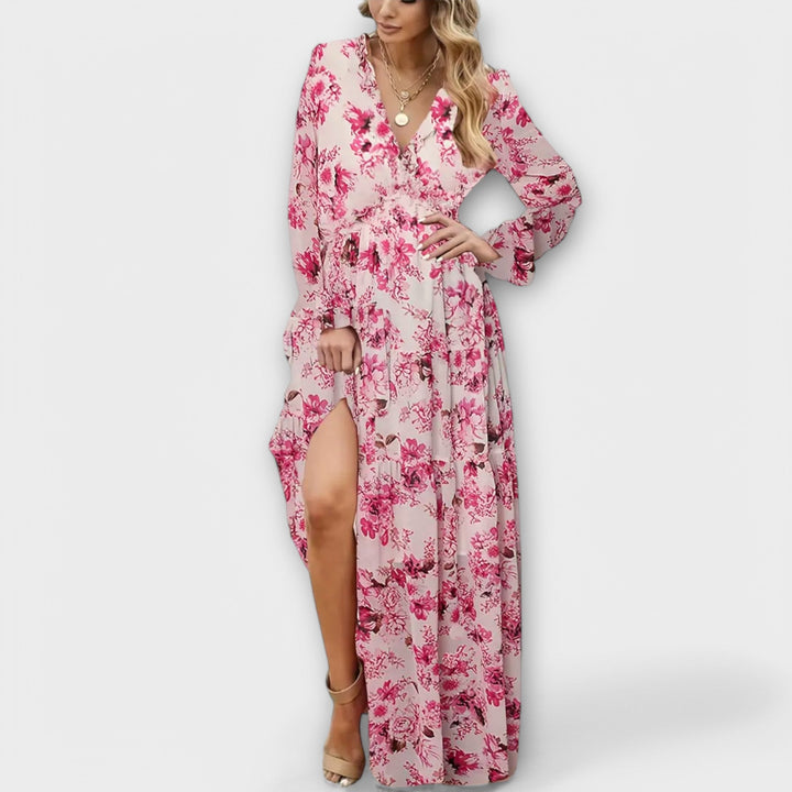 Eileen | Floral V-Neck Maxi Dress
