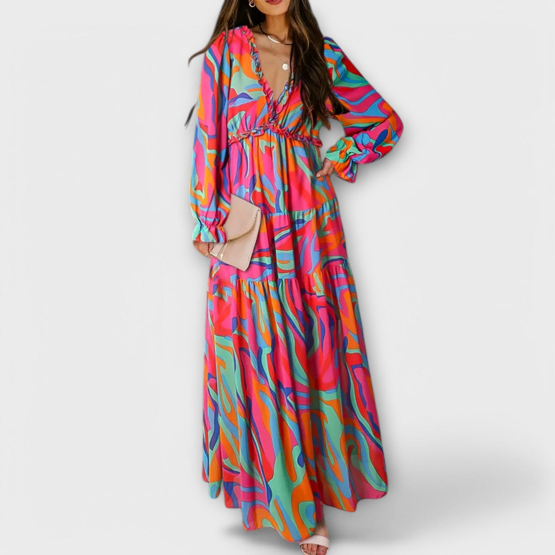 Eileen | Floral V-Neck Maxi Dress