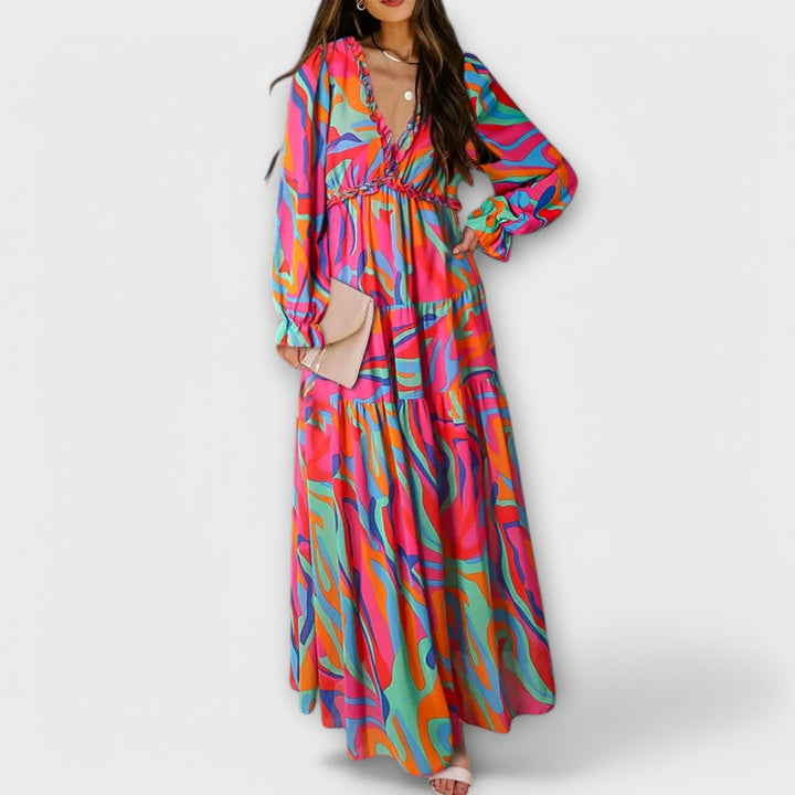 Eileen | Floral V-Neck Maxi Dress