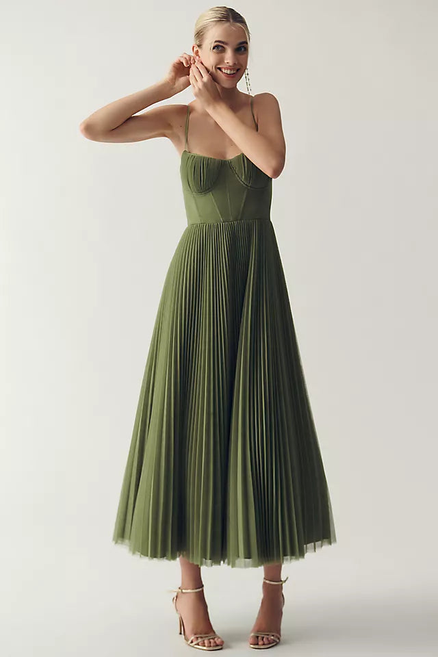 Carmen – Pleated Tulle Dress With Asymmetrical Draping