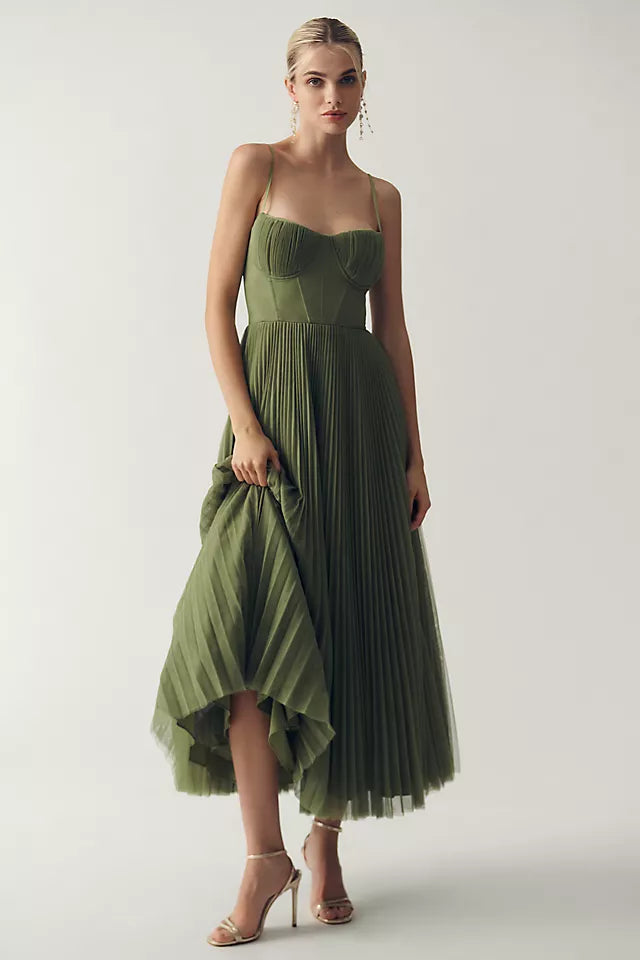 Carmen – Pleated Tulle Dress With Asymmetrical Draping