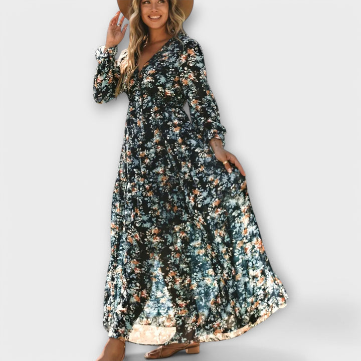 Eileen | Floral V-Neck Maxi Dress