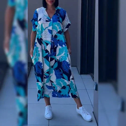 Nyla | Relaxed Maxi Dress With Artistic Design