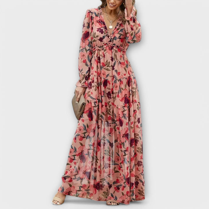 Eileen | Floral V-Neck Maxi Dress