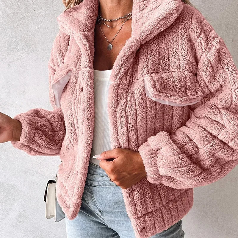 Ribbed Fur Trucker Jacket