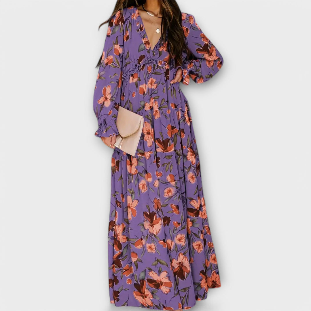 Eileen | Floral V-Neck Maxi Dress
