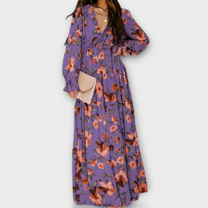 Eileen | Floral V-Neck Maxi Dress