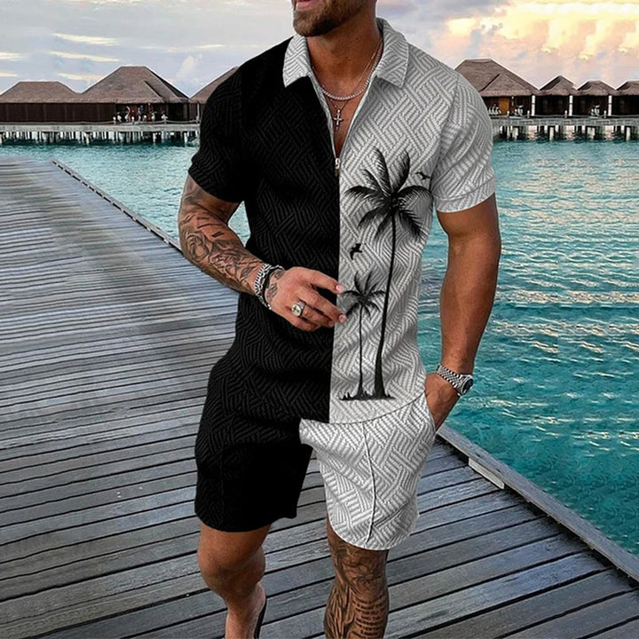 Arnold | Coconut Tree Polo Shirt & Shorts Set