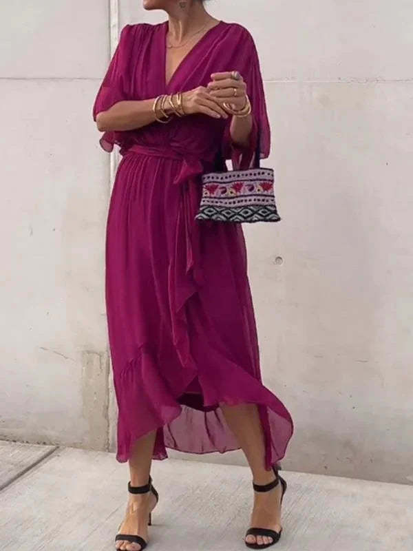 Mary | V-neck Chiffon Dress