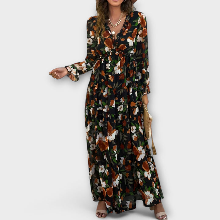 Eileen | Floral V-Neck Maxi Dress