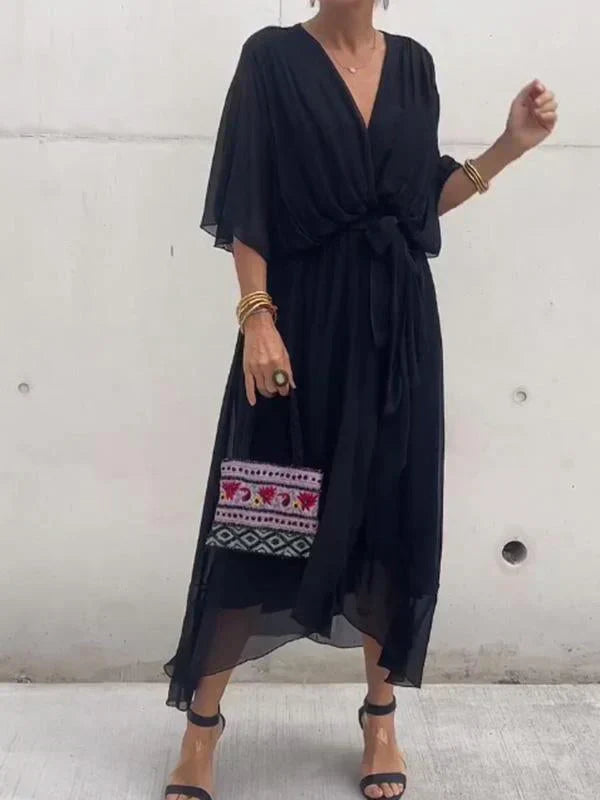 Mary | V-neck Chiffon Dress