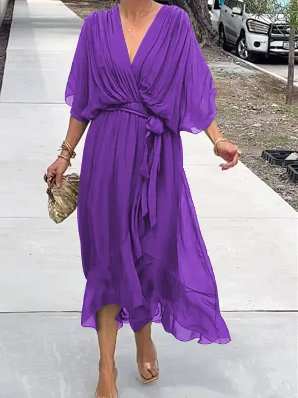 Mary | V-neck Chiffon Dress