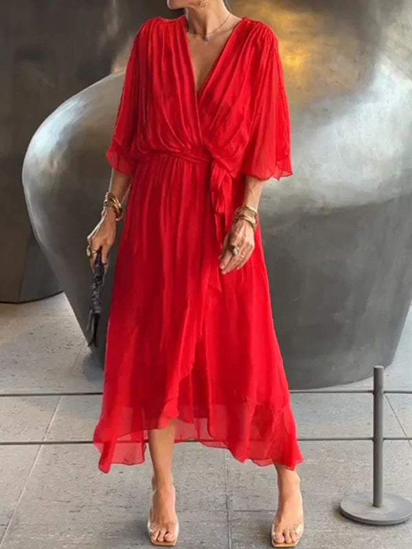 Mary | V-neck Chiffon Dress