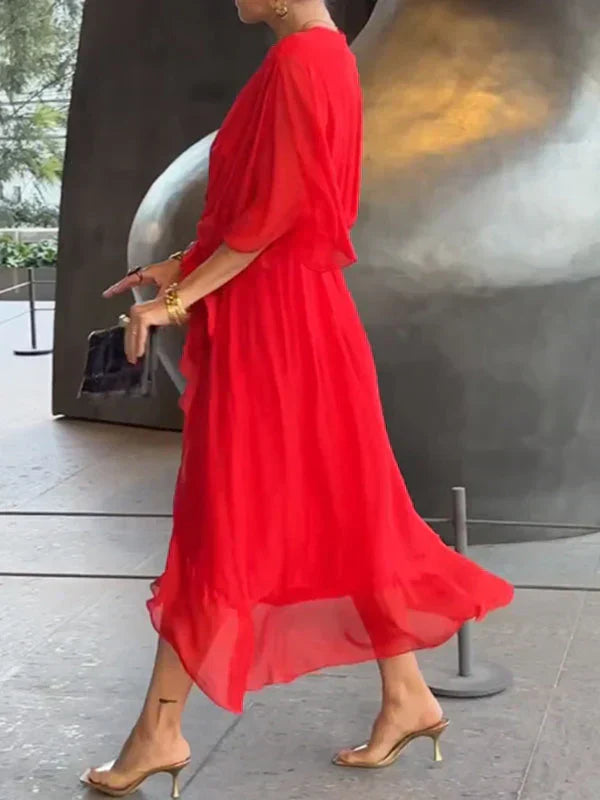 Mary | V-neck Chiffon Dress