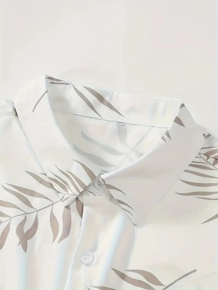 Alistair | Tropical Summer Set with Leaf Print – Shirt & Shorts